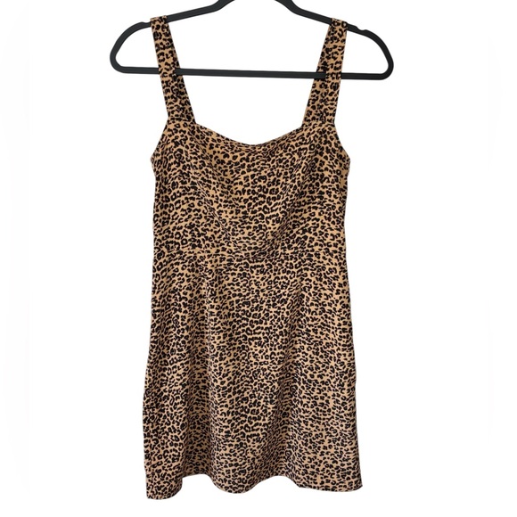 BP Leopard Print Mini Dress XS Sleeveless Animal Print Brown Y2K Nordstrom - Picture 2 of 9